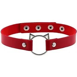 Нашийник з образом кішечки червоний K0375-2