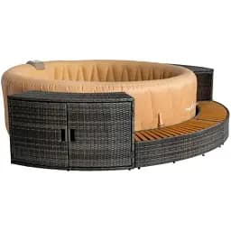 Джакузи-SPA надувная THUNDER LATTE 6-местная серая мебель из ротанга 4 шт. (LATTE-HALF-GRAY)