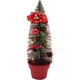 Ялинка Devilon прикрашена з декораціями 35 см червона (472079)