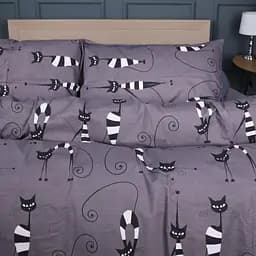 Простирадло MirSon Бязь Night cats 180x220 см (2200011152127) - мініатюра 3