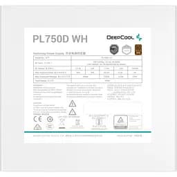 Блок живлення Deepcool 750 Вт PL750D, White, 80+ Bronze, Active PFC, 12 см HYB, 2xMolex / 6xSATA / 1x16-pin / 3x6+2-pin / 2x4+4-pin / 1x20+4-pin, захист OPP/OVP/SCP/OTP/OCP/UVP/SIP/NLO, ATX12V V3.0 (R-PL750D-FC0W-EU-V2) - мініатюра 4