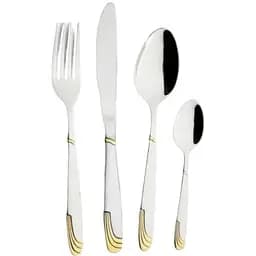 Набор столовых приборов Bohmann BP-A84-GM на 12 персон с позолотой 84 предмета