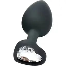 Силіконова пробка анальна з кристалом серце S