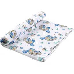 Пеленка Руно Ракушка фланель 90х110 см белая (204.05_Черепашка)