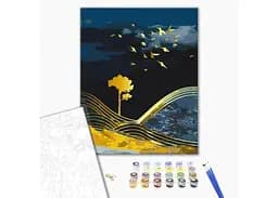 Розмальовка за номерами Brushme Природа ночі з золотою фарбою (40х50) (BS53040) - мініатюра 2