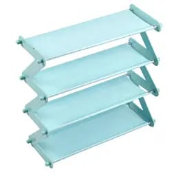Полиця для взуття на 4 секції блакитний стелаж етажерка для взуття Shoe Rack 4 - мініатюра 5