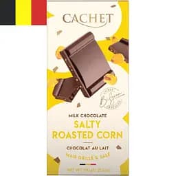Шоколад молочний Cachet Salty Roasted Corn 31% з солоною смаженою кукурудзою 100 г 