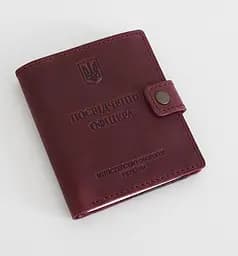 Кожаная обложка-портмоне для удостоверения офицера 11.0 бордовая Crazy Horse