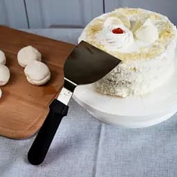 Шпатель скребок лопатка для теста из нержавеющей стали с пластиковой ручкой 25 см, Kitchen Master Черный 85763