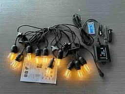 Ретро-гірлянда LED Edison 10 лампочок із сонячною панеллю - мініатюра 2