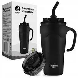Термокухоль Mountain Goat зі соломинкою 0.65 л Black (P-5905973406123) - мініатюра 2