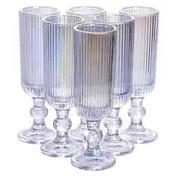 Набір келихів для шампанського 6 штук 160 мл скляні келихи на високій ніжці Хамелеон Yiwu HP7116RB