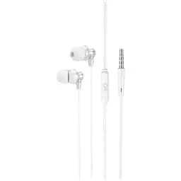 Наушники Hoco Delighted metal universal earphones with microphone M98 серебристо белые 6931474778321