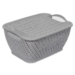 Кошик для зберігання Kornel пластиковий з кришкою в асортименті 23 х 17 х 11 см (8151)