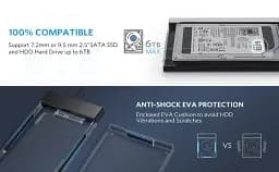 Зовнішній корпус Ugreen 2.5 "USB 3.0 SATA HDD SSD кишеню для жорсткого диска (30847) - мініатюра 5