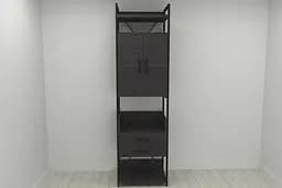 Шкаф Гардероб Уни секция 5 серии Конект Ferrum-decor 220x60x50см Черный металл ДСП Венге Магия 32 мм (FRD-104512)