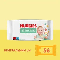 Набір вологих серветок Huggies All Over Clean 224 шт. (4 уп. х 56 шт.) - мініатюра 4