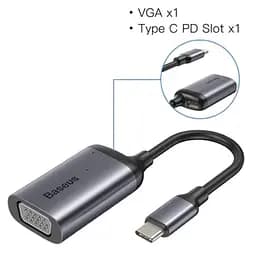 Перехідник Baseus Enjoyment Series Type-C to VGA+PD HUB Convertor CAHUB-O0G Dark Grey - мініатюра 4