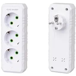 Розетка трійник із заземленням Voltronic F-101 White, 3 розетки, 2500W, 10A, 110-250V