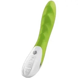 Потужний вібратор Mystim Sassy Simon Green з двома моторами та стимулюючим рельєфом