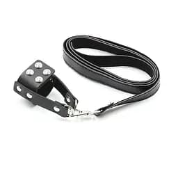 Чоловічий бандаж для витягування пеніса зі штучної шкіри 130 см чорний