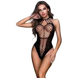 Боди-сетка с халтером JSY 7956 вставки из крупноячеистой сетки One size