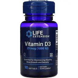 Вітаміни та мінерали Life Extension Vitamin D3 1000 IU, 90 капсул