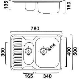 Мийка кухонна HAIBA 78x50 ARMONIA decor (HB0651) - мініатюра 2