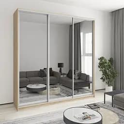 Шкаф-купе трехдверный MebelStar Комбо AL 3 Зеркала 230x45x240 см Дуб сонома (MBS-2195)