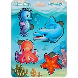 Дерев'яний пазл-вкладиш Ubumblebees Морські тварини - 1 PSF055 