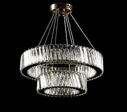 Люстра світлодіодна Splendid Ray L228/500+300/2 LED, 2 лампи, золота, біла, регульована висота 30-110 см