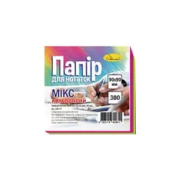 Блок паперу для нотаток "Мікс" БКК-9-9, 300 аркушів, клеєний, куб