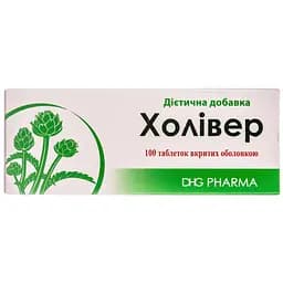 Дієтична добавка Холівер для поліпшення роботи печінки 100 пігулок