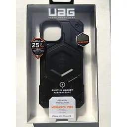 Оригінальний протиударний чохол UAG Monarch MagSafe для iPhone 13 / 14 (6.1") Black Leather (114028114040) - мініатюра 3