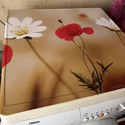 Вініловий кухонний фартух Маки та Ромашки наклейка для кухні ПВХ польові Квіти Бежевий Happy Pocket Z181420 - мініатюра 10