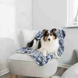 Килимок для собак Trixie Tammy, плюшевий, 100х70 см, блакитний з бежевим - мініатюра 3