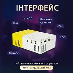 Портативний проектор для дому та офісу HD Led з динаміком Smart X HP176094 - мініатюра 8