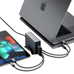 Мережевий зарядний пристрій Satechi 165 W USB-C 4-Port PD GaN Charger Space Gray (ST-UC165GM-EU) - мініатюра 5