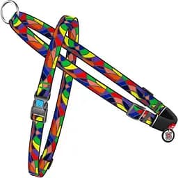 Шлея для собак Waudog Nylon Вітраж з QR паспортом, швидкознімна, 45-65х55-80х2 см (5439)