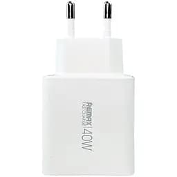 Зарядний адаптер Remax RP-U123 1A+2C Швидка зарядка для телефону 40Вт PD 1xType-A 2xType-C EC Білий