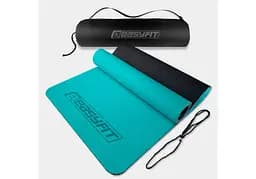 Коврик для йоги и фитнеса EasyFit TPE+TC 6 мм двухслойный + Чехол мятный-черный (EF-1924s-MTB)