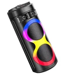 Переносна колонка караоке ZQS-6220 Bluetooth акустична система з мікрофоном та підсвічуванням 20 Вт USB Чорний - мініатюра 4