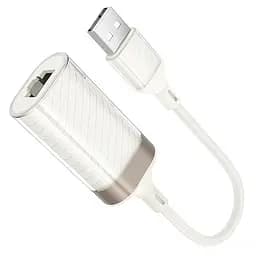 Перехідник Hoco UA41 Crystal USB to RJ45 100 Mbs (0.15m) Apricot - мініатюра 4