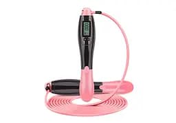 Скоростная скакалка со счетчиком EasyFit черный-розовый (EF-1916-BP)