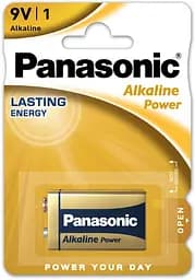 Батарейка Panasonic 9V 6LF22 Alkaline Power Крона, 1 шт. (6LF22APB/1BP)