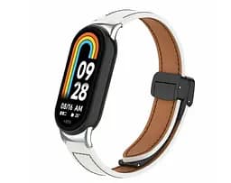 Шкіряний ремінець для XiaomiBand 8 Білий