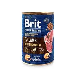 Вологий корм для собак з чутливим травленням Brit Premium By Nature Lamb with Buckwheat 400 г (ягня)