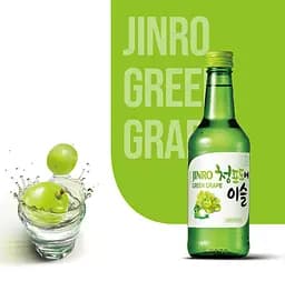 Упаковка соджу Jinro Green Grape Білий виноград 13.0%, 360 мл x 20 шт.