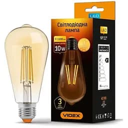 Лампочка Videx Filament ST64FA 10W E27 2200K бронза (VL-ST64FA-10272)