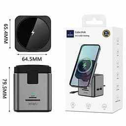 БЗП + HUB WIWU Wi-W025 Cube 9in1 USB-C Gray - мініатюра 7